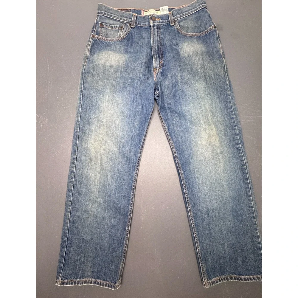 Levi's Men's Size W34 L32 Blue 569 Loose Straight Jeans Medium Wash Denim Casual